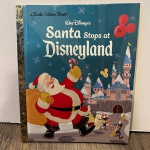 Cute Little Golden Book “Santa Stops at Disneyland”- NEW